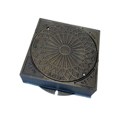 fyrkantig betäckning lock 300mm i gjutjärn klass A15