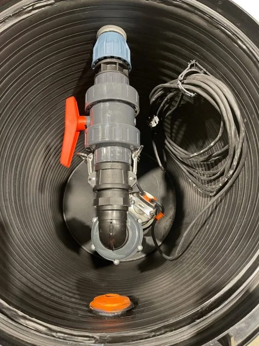 avloppspumpstation med tuggerpump ventil