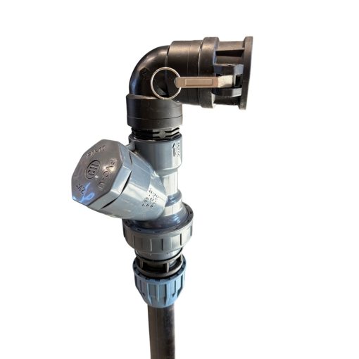 pumpstation till avlopp med snabbkoppling och backventil