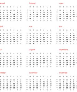 Kalender exakt dags tillägg L stöd