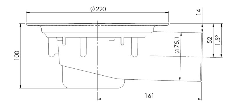 faluplast golvbrunn rut ritning med mått
