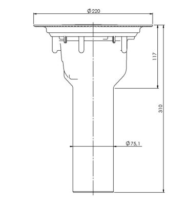 Golvbrunn Bodil mått och ritning