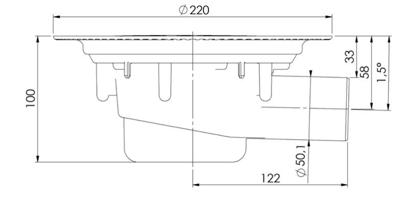 golvbrunn siv mått och ritning