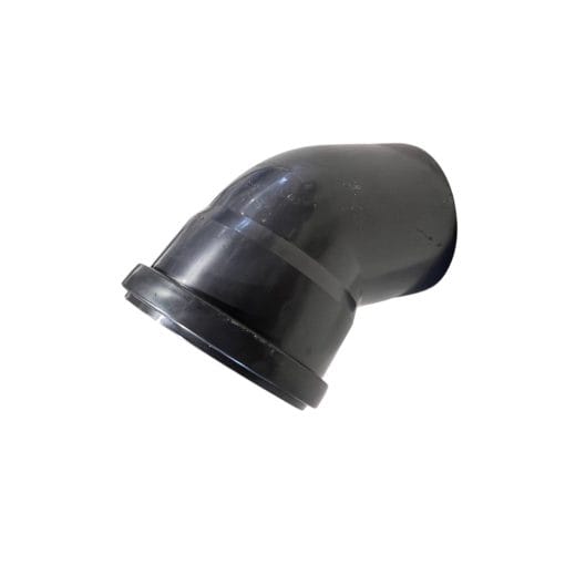 enkelmuffad avloppsböj 110x45° PP svart