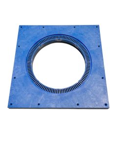 Monteringsplatta Utgård vid installation i träbjälklag, vändbar.