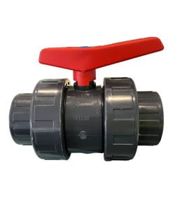 Ventil med unionskoppling på båda sidor. Invändig gänga R50. Används i Tuvtex Plug & Pump. Gjord av PVC.
