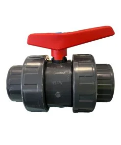 Ventil med unionskoppling på båda sidor. Invändig gänga R50. Används i Tuvtex Plug & Pump. Gjord av PVC.