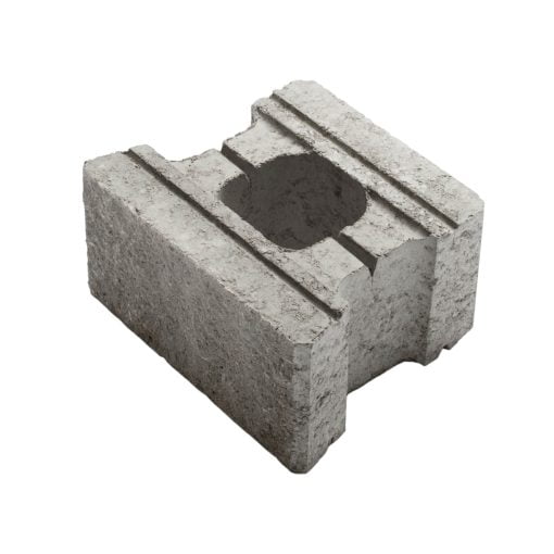 Dubbelsidig mursten Rubin, med många användningsområden. Finns i naturgrå och antracit. Ihåligt block som du fyller med grus eller betong beroende på önskad höjd och konstruktion.