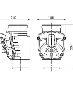 vertikal backventil avlopp 110mm mått