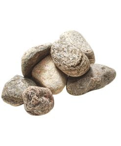 Svensk Kullersten Tumlad i fraktion 70-100, ifrån leverantör S:t Eriks. Artnr. 3126-510750. Gråaktig färg.