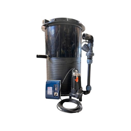 Pumpstation för avlopp med skärande tuggerpump för toalett och bdt