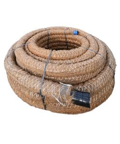 Dubbelväggig dräneirngsslang med skyddande kokosfilter. Används till fördel i leriga och torviga jordar. Finns i dimension 63mm, 90mm och 110mm.