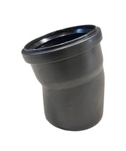 Avloppsböj 110x15° Svart Enkelmuffad