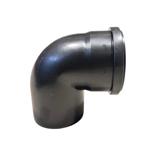 Avloppsböj 110x90° Svart 1 enkelmuffad avloppsböj 110x90° PP svart