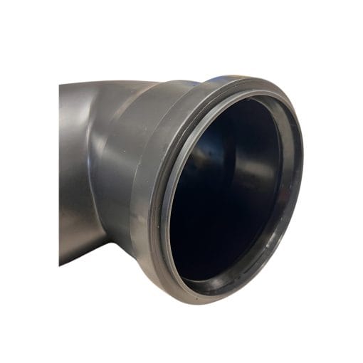 Avloppsböj 110x90° Svart med muff