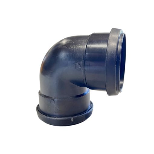 Avloppsböj 110x90° PP Dubbelmuffad Svart 1 avloppsböj 110x90 svart och dubbelmuffad