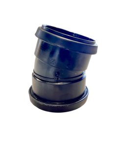 avloppsböj 110x15° svart dubbelmuffad