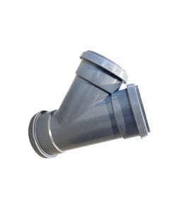 ht grå grenrör avlopp allmuffad 110mm 110/110x45°