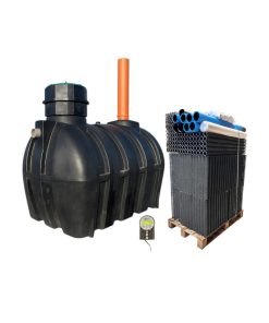 dulnik trekammarbrunn som minireningsverk fast med kemdoserare för hög skyddsnivå.