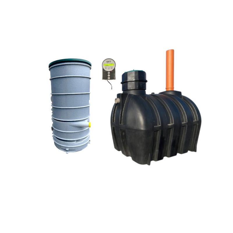 trekammarbrunn och markbädd på burk för hög skyddsnivå. Ett enklare minireningsverk