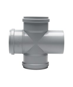 Dubbelgrenrör dim 110mm, med 3 muffar, för inomhusavlopp.