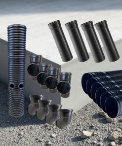 dagvatten paket till husgrund med lövavskiljare och dagvattenbrunn