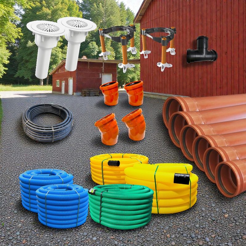 färdiga paket för ditt husbygge oavsett avlopp-dränering eller dagvatten