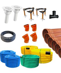 avloppsrör och tillbehörs paket till husgrund