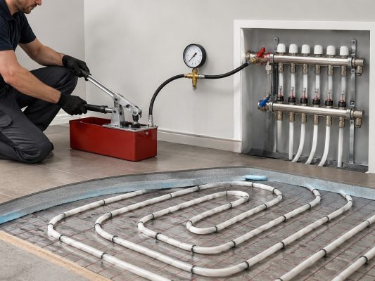 Provtryckning av golvvärme system